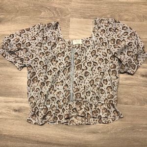 Crop Cheetah Blouse